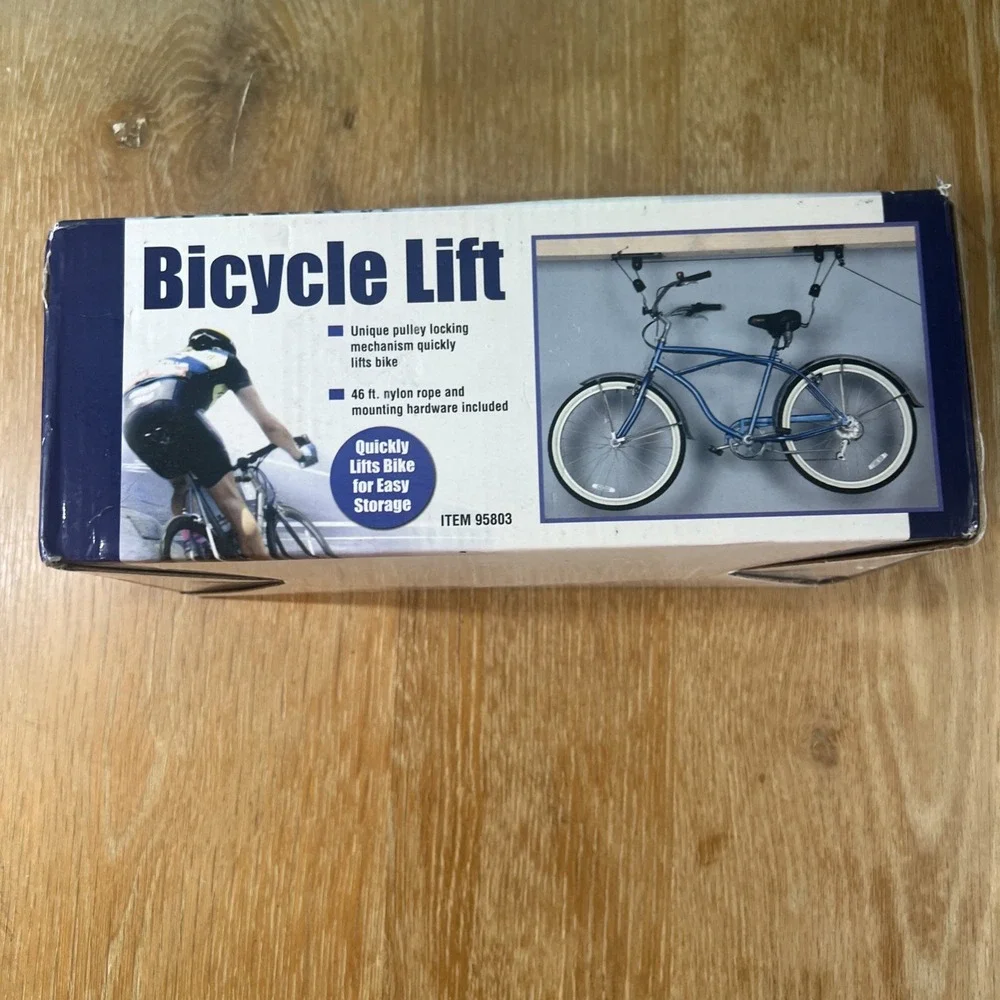 Bicycle Lift‎ Bike Ceiling Mount Pulley Hoist Garage Storage Rack Hooks Hanger